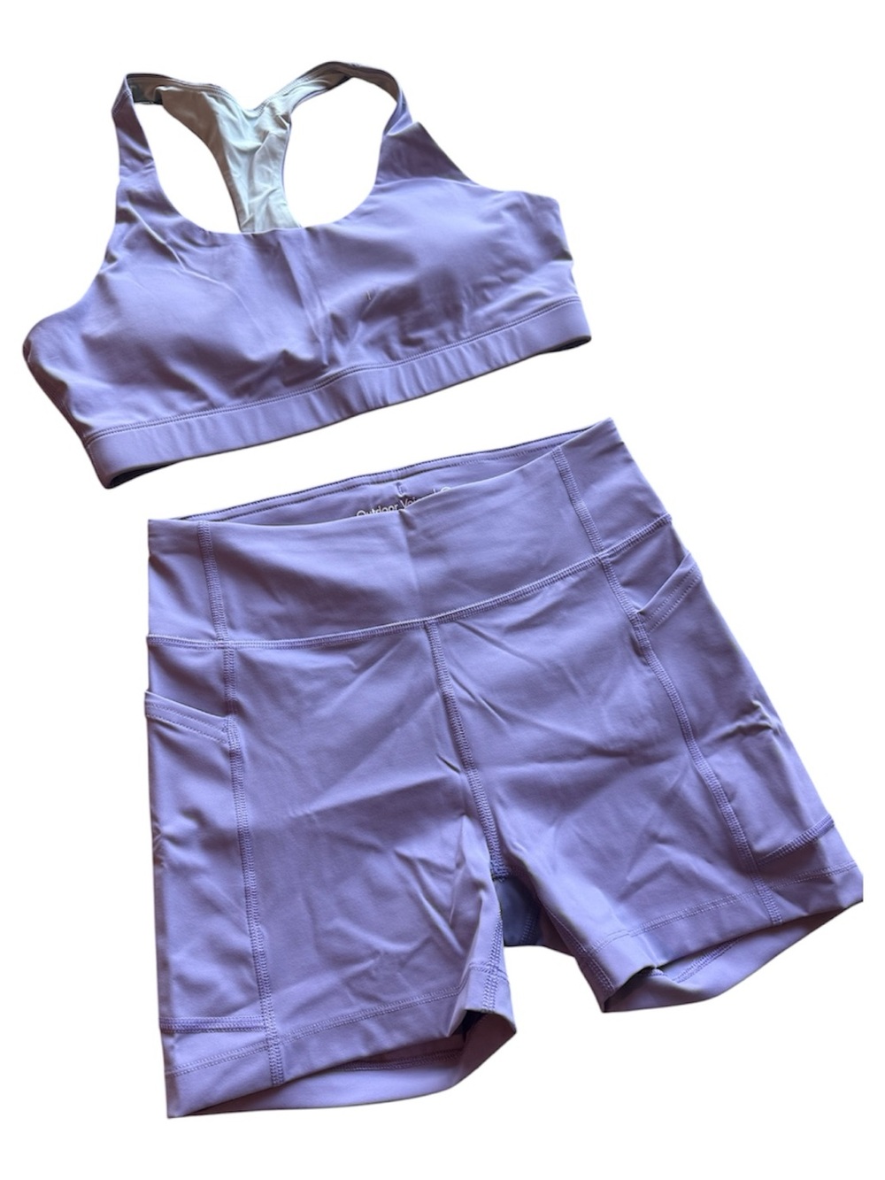 NEW Outdoor Voices Lilac Sports Bra and Shorts Set S M